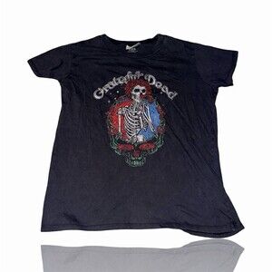 Grateful Dead Skeleton & Roses”BERTHA” VTG Style women’s concert tee: Deadhead